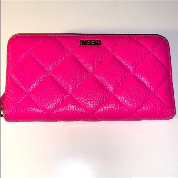 kate spade Handbags - Kate Spade Hot Pink “Georgiana” Quilted Wallet